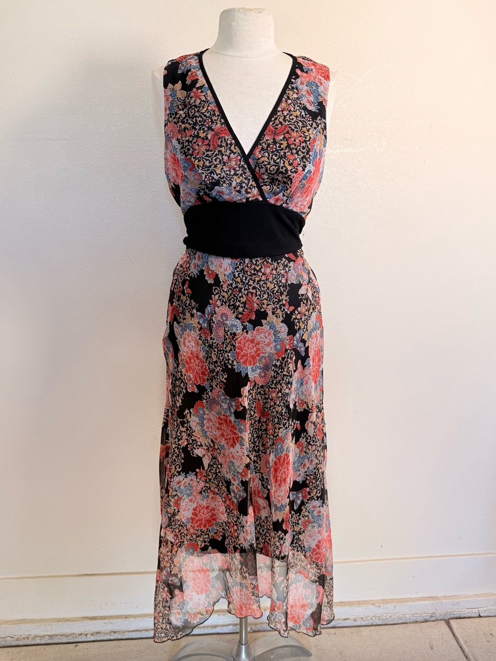 Vintage Y2K Floral Fairy Goth Butterfly Maxi Dress Babydoll Boho Romantic Grunge